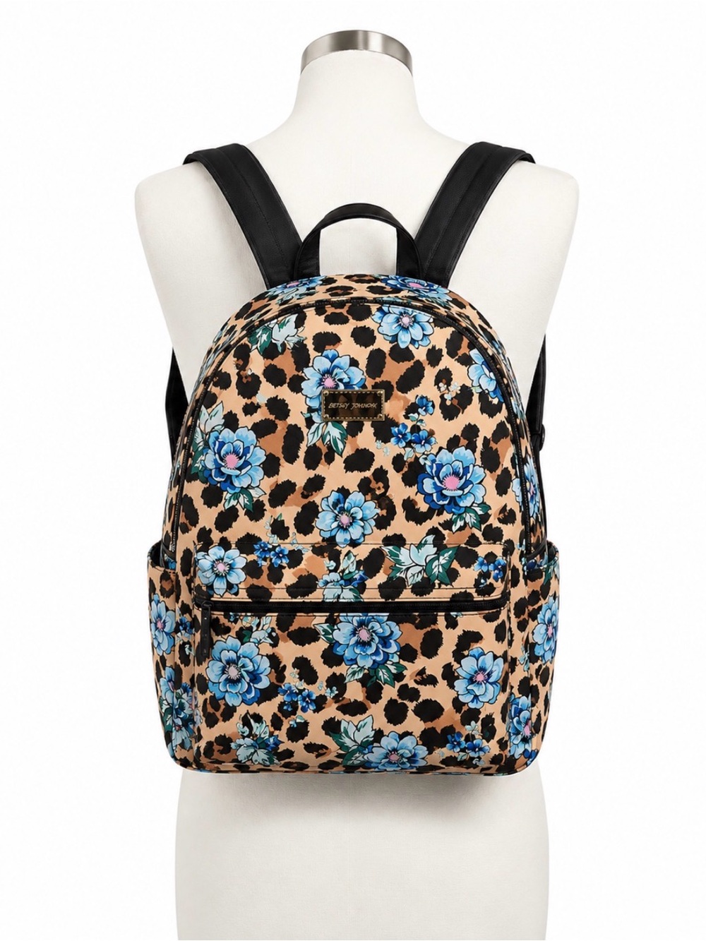 Betsey Johnson Floral Leopard Print Backpack